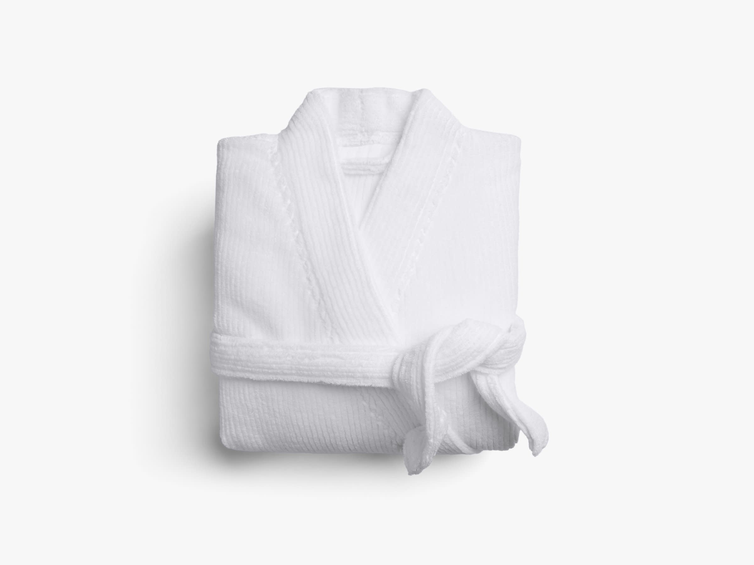 White Soft Rib Robe Product Image