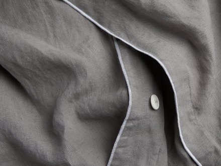 Close Up Of Edged Linen Duvet Cover