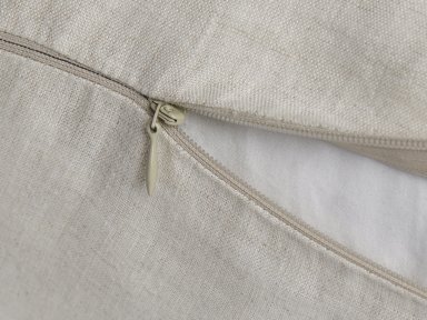 Close Up Of Natural Chambray Linen Pillow Cover