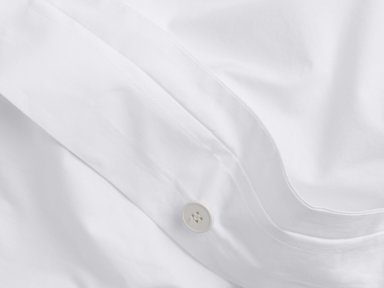Close Up Of White Percale Duvet Cover