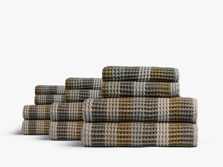 6 6 Organic Plaid Waffle Bath Bundle