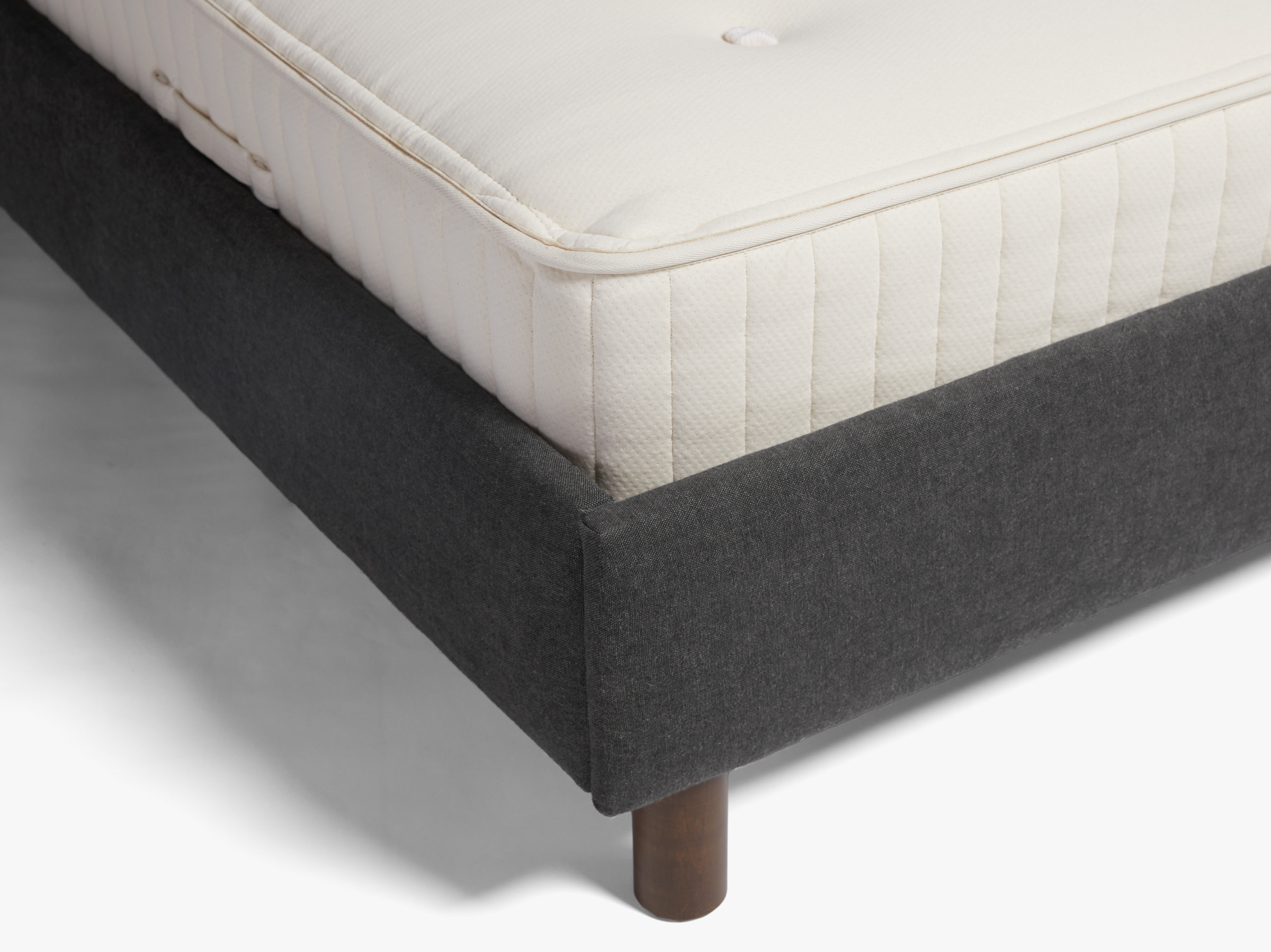 Charcoal Linen Cotton Blend Dune Bed Frame