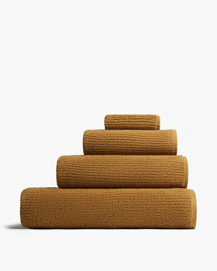 Ochre Soft Rib Towels