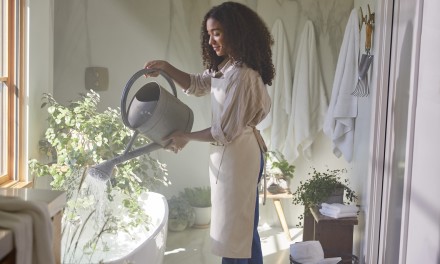 woman watering plants 