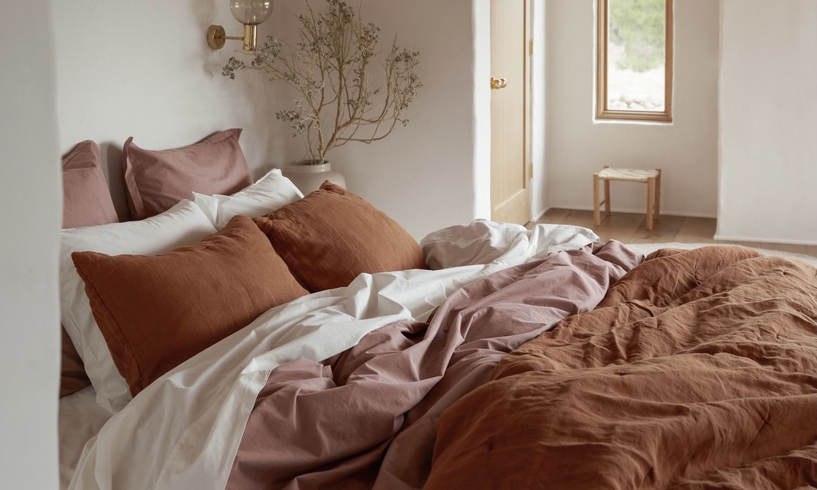Elegant White Master Bedroom & Blush Decorative Pillows - The Pink Dream