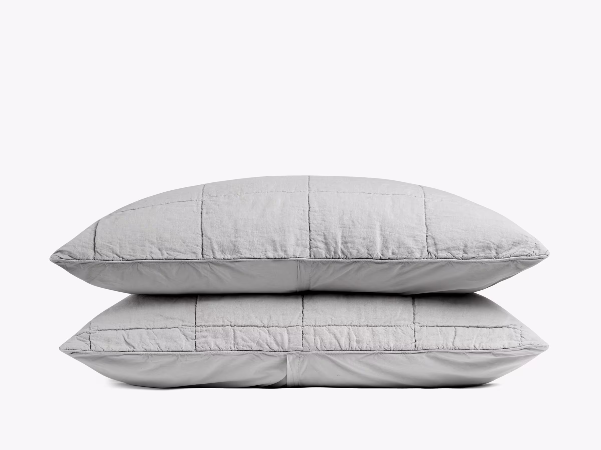 Linen Box Quilted Sham Set - Fog Color - Standard Size