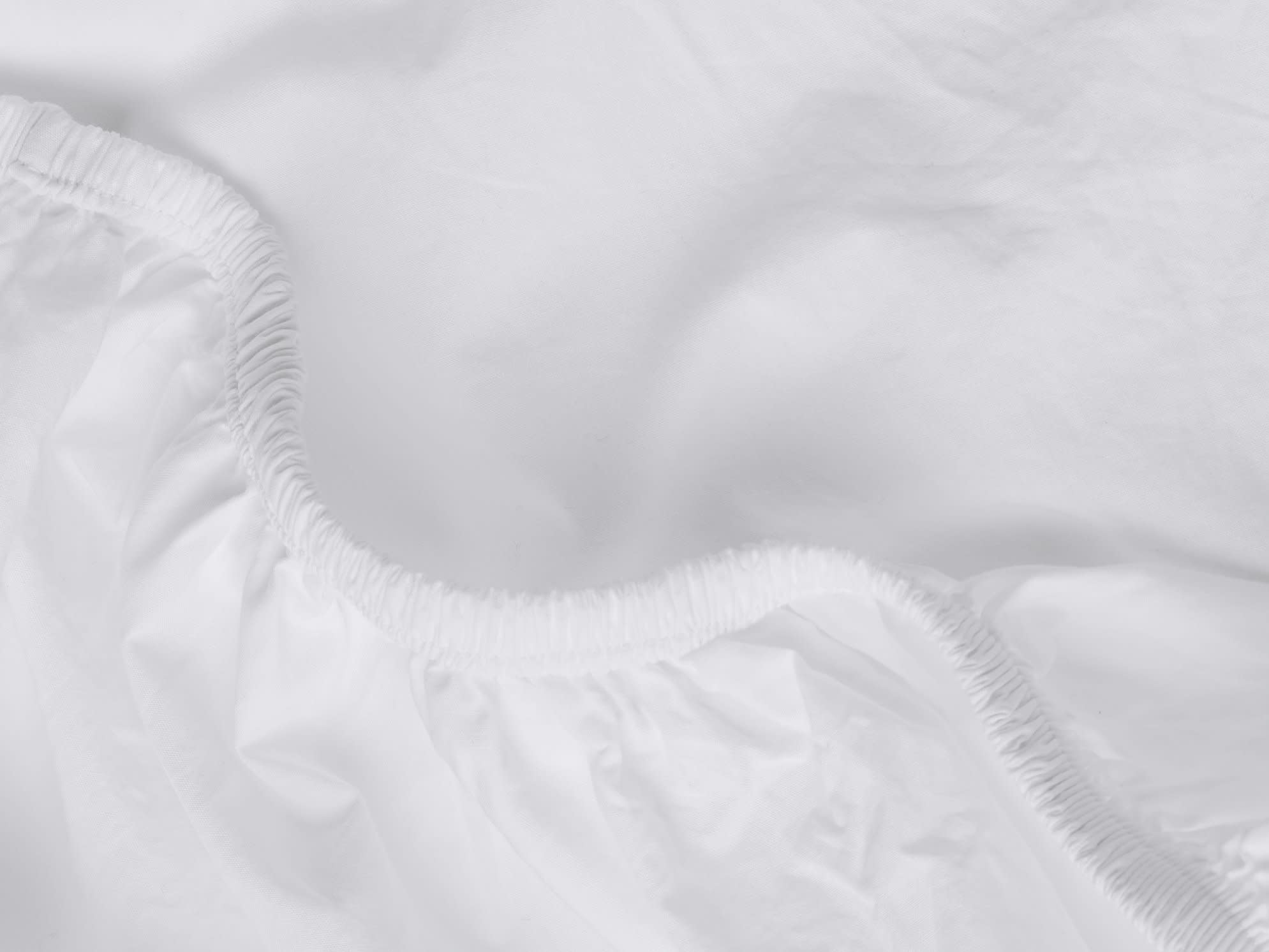 Close Up Of White Percale Sheet Set