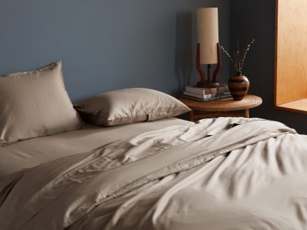 Sateen Fitted Sheet Shown In A Room