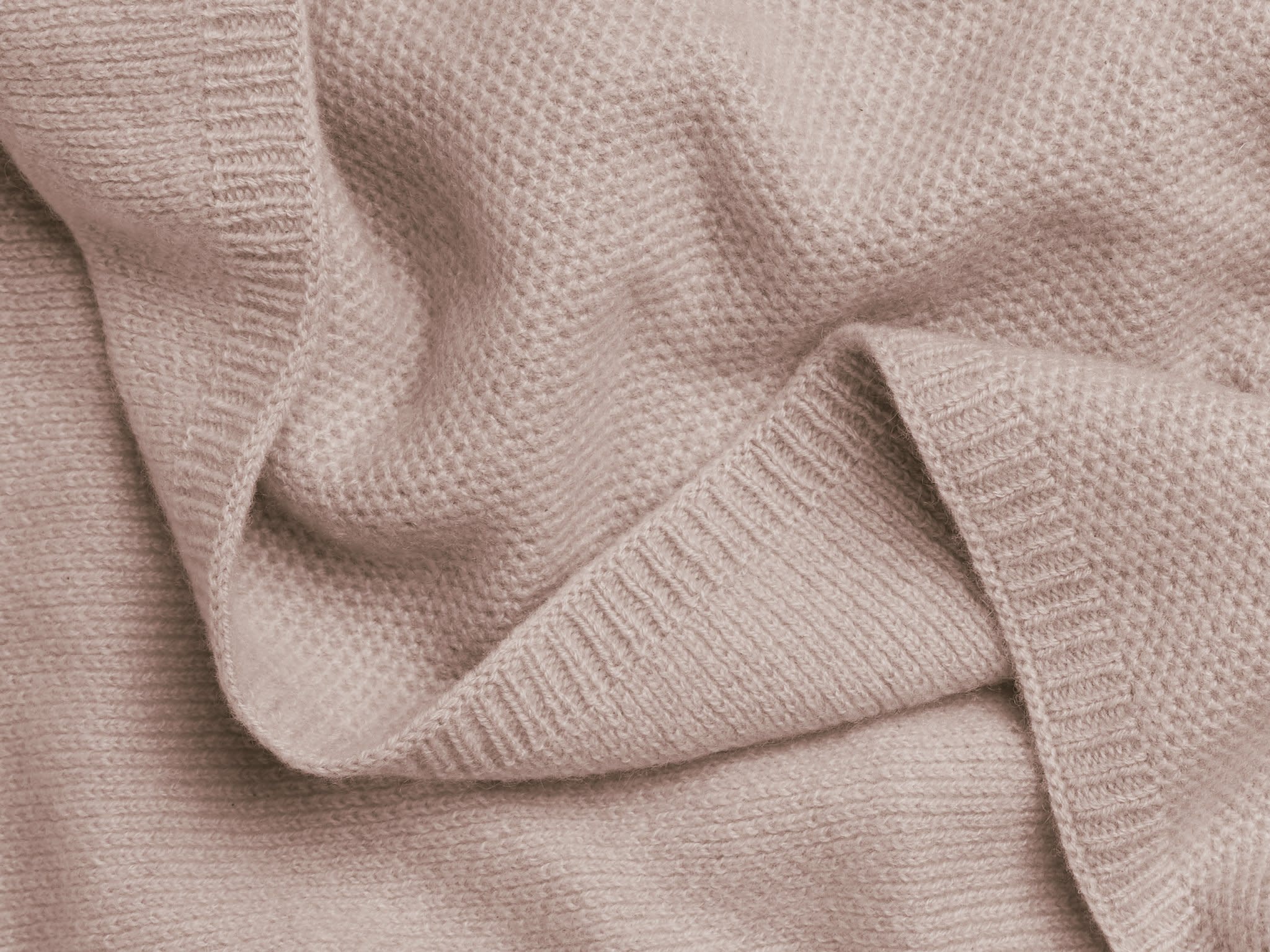Close Up Of Dusty Rose Cashmere Baby Blanket