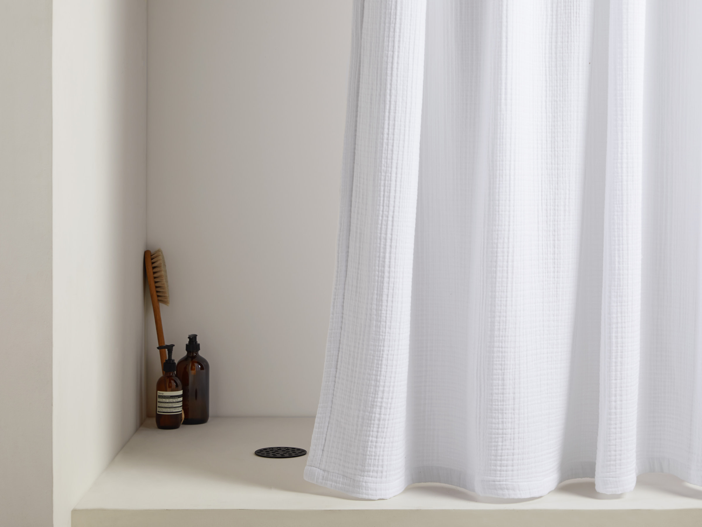 White Organic Cloud Cotton Shower Curtain