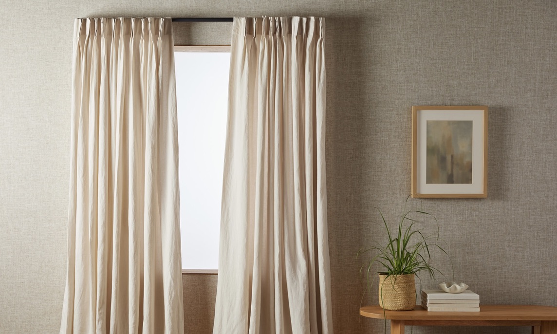 Solid Color Thermal Insulated Drapes Beige Blackout Curtains with Lining –  Melodieux