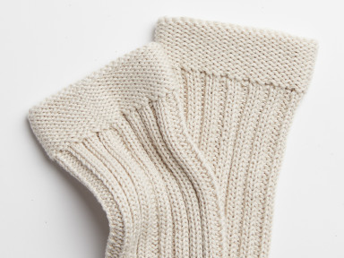 Bone Cotton Slouch Socks