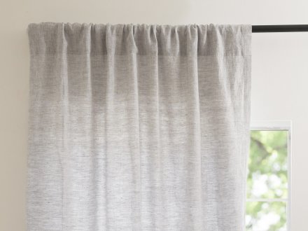 Washed Linen Curtain Shown In A Room