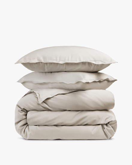 Bone Sateen Duvet Cover Set