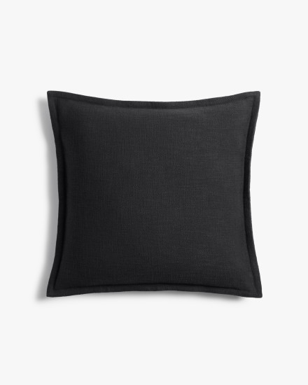 Soft Black Classic Flange Pillow Cover
