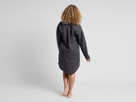 Womens Linen Sleep Shirt Shown In A Room