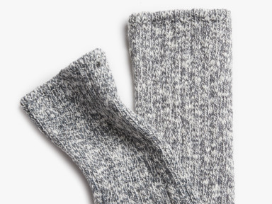 Grey Cotton Marled Socks