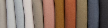 a rainbow of linen colored fabric swatches