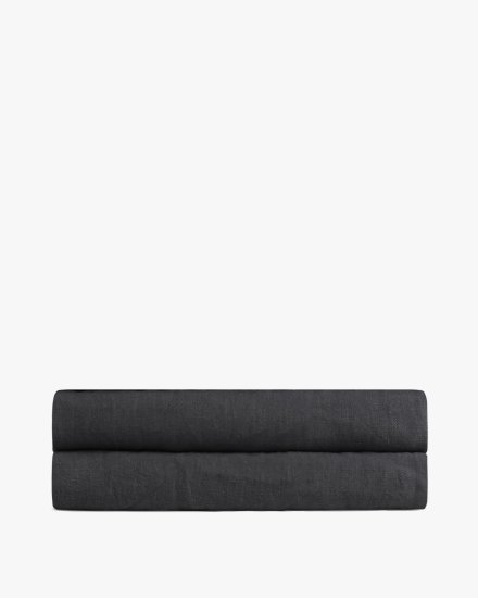 Coal Linen Fitted Sheet