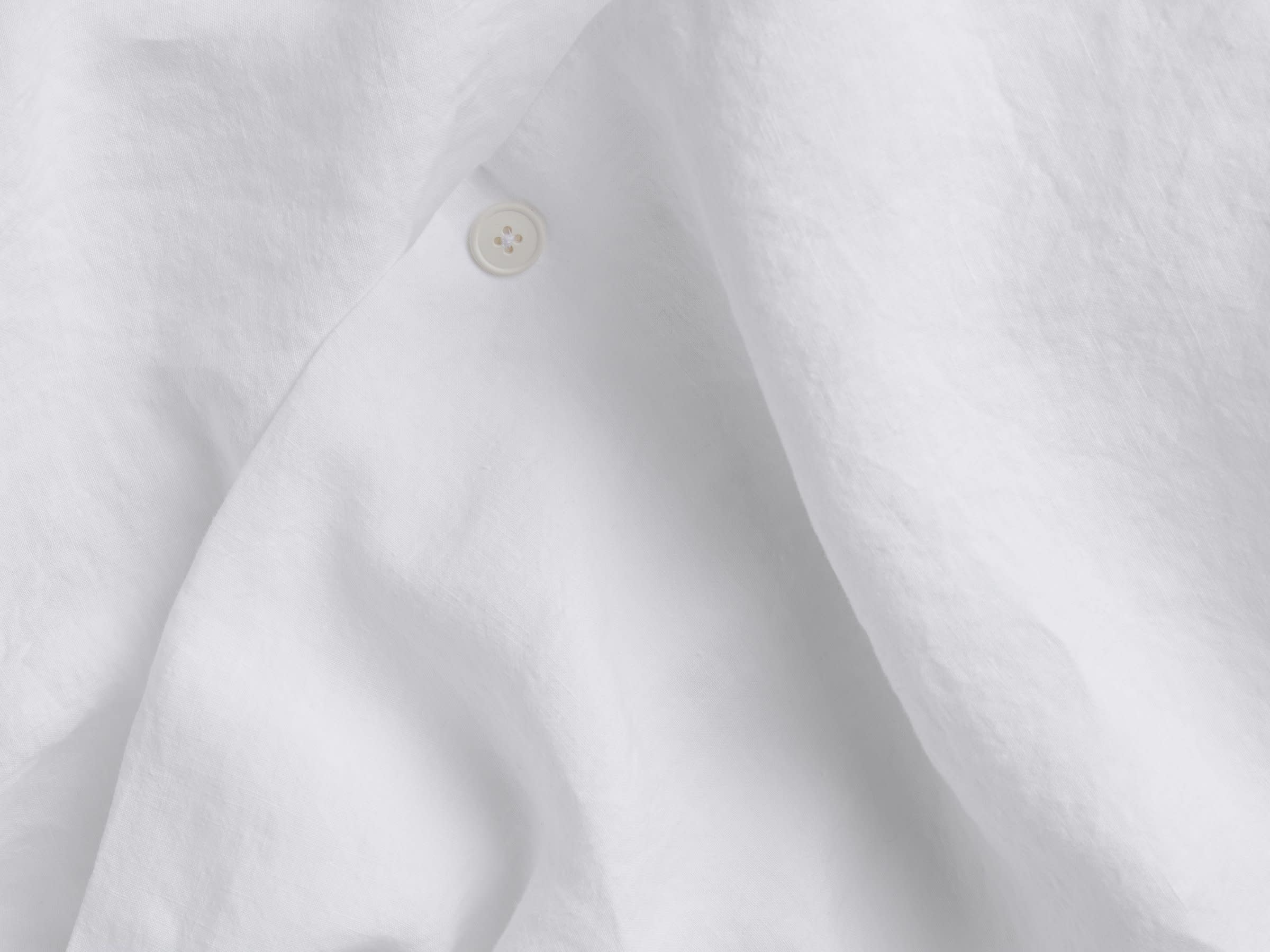 Close Up Of White Classic Linen Duvet Cover