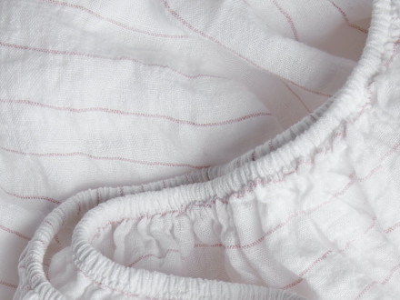 Close Up Of Pinstripe Linen Fitted Sheet