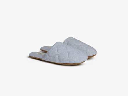 Chambray Quilted Slippers Product Image