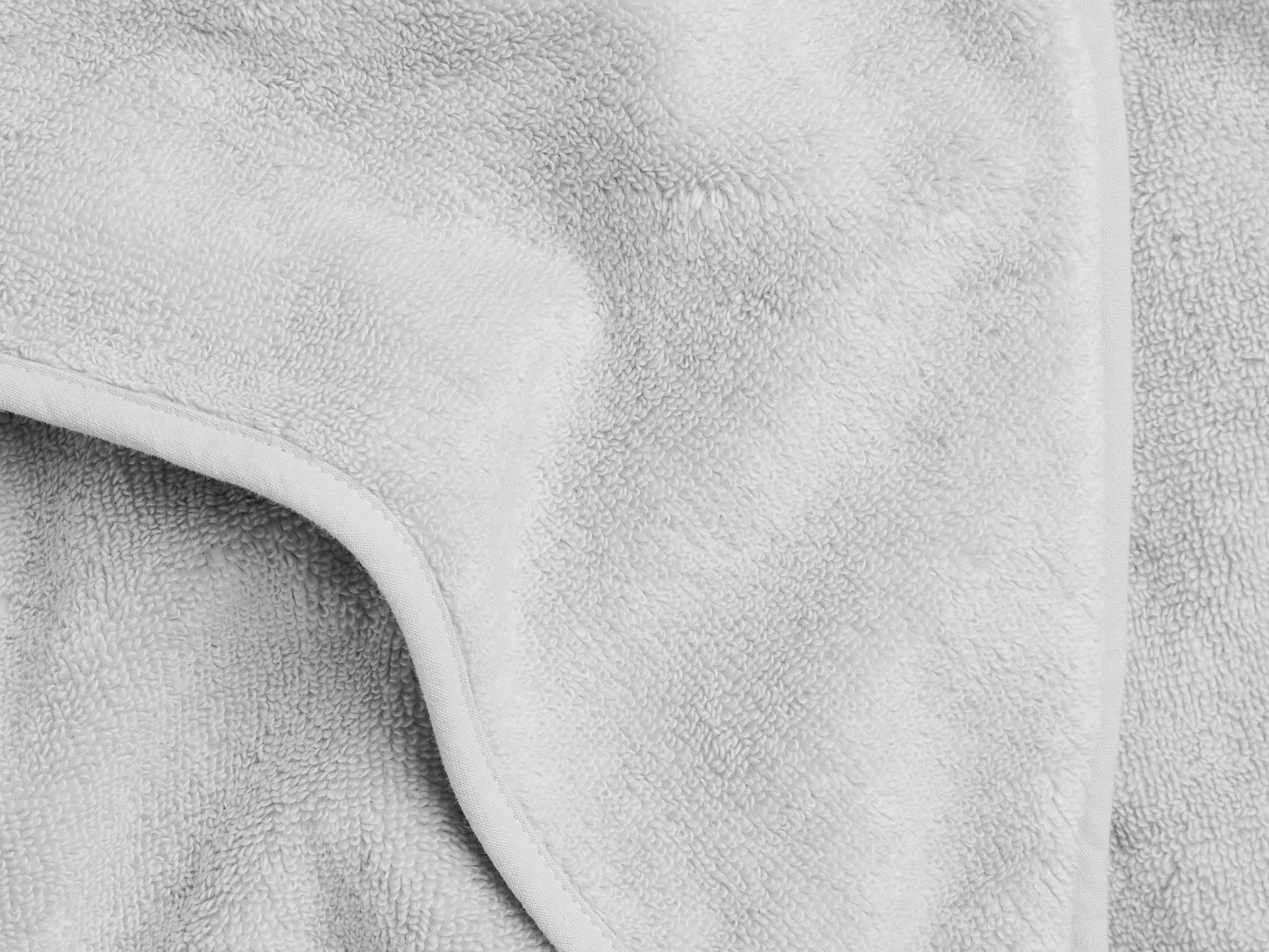 Close Up Of Light Grey Hooded Baby Towel
