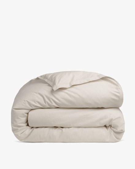 Bone Percale Duvet Cover