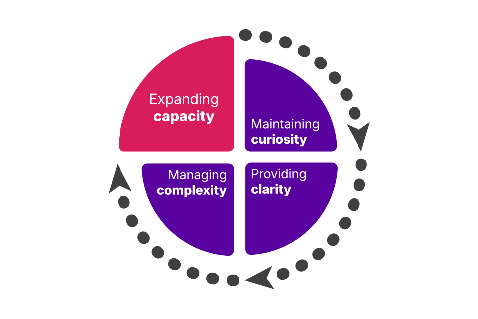 The 4 capabilities shown as 4 sections in a circle. Capability 4, which is expanding capacity, is highlighted.