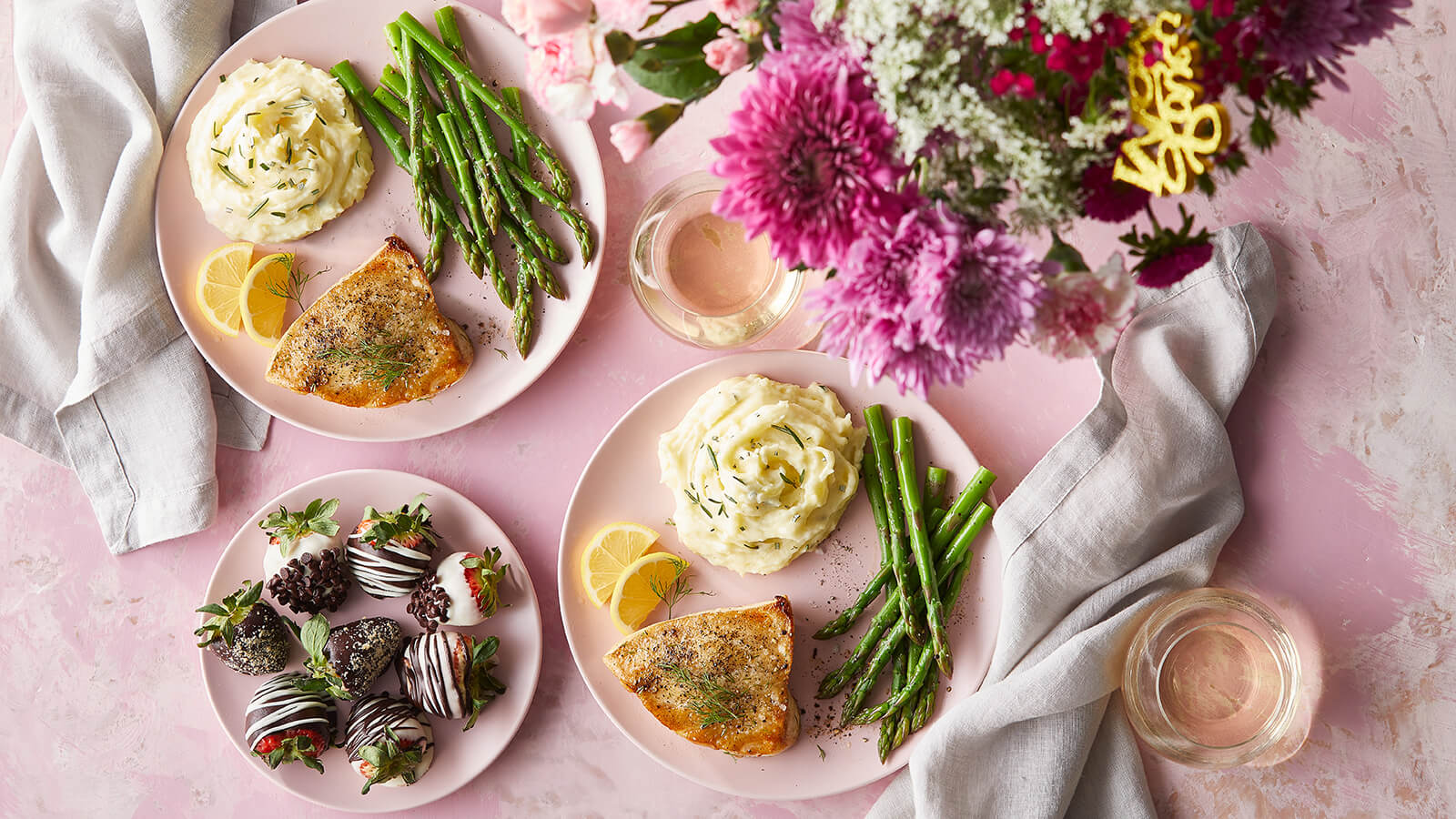 Mother's Day Meal with 2 Sea Bass Portions