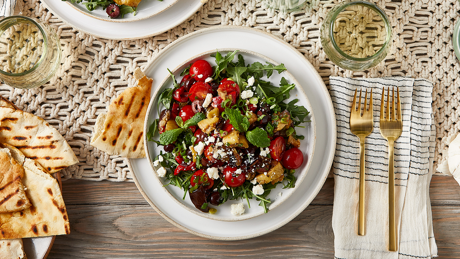 Roasted Eggplant Salad with Feta and Herbs