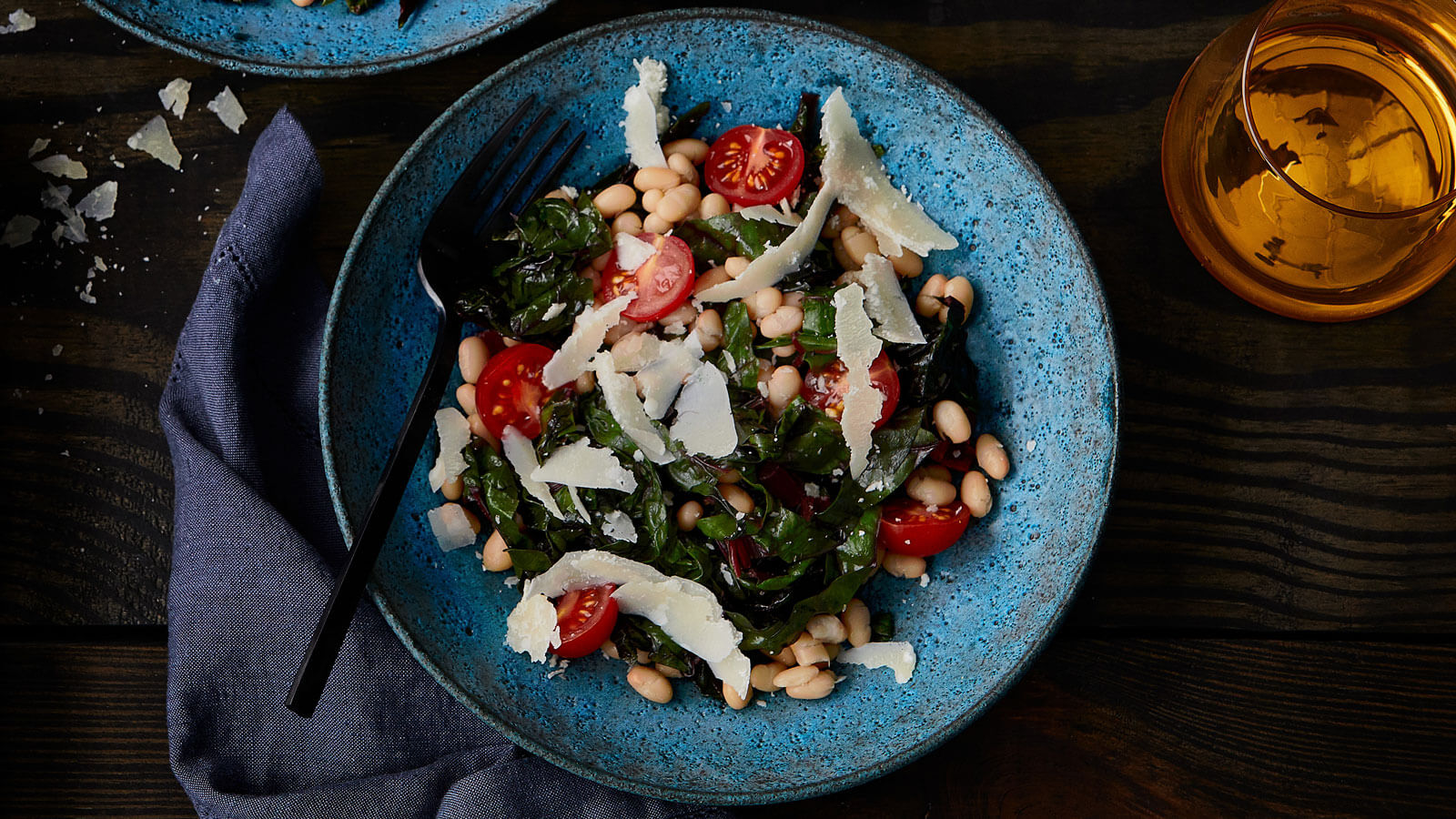 Swiss Rainbow Chard with White Beans and Parmesan