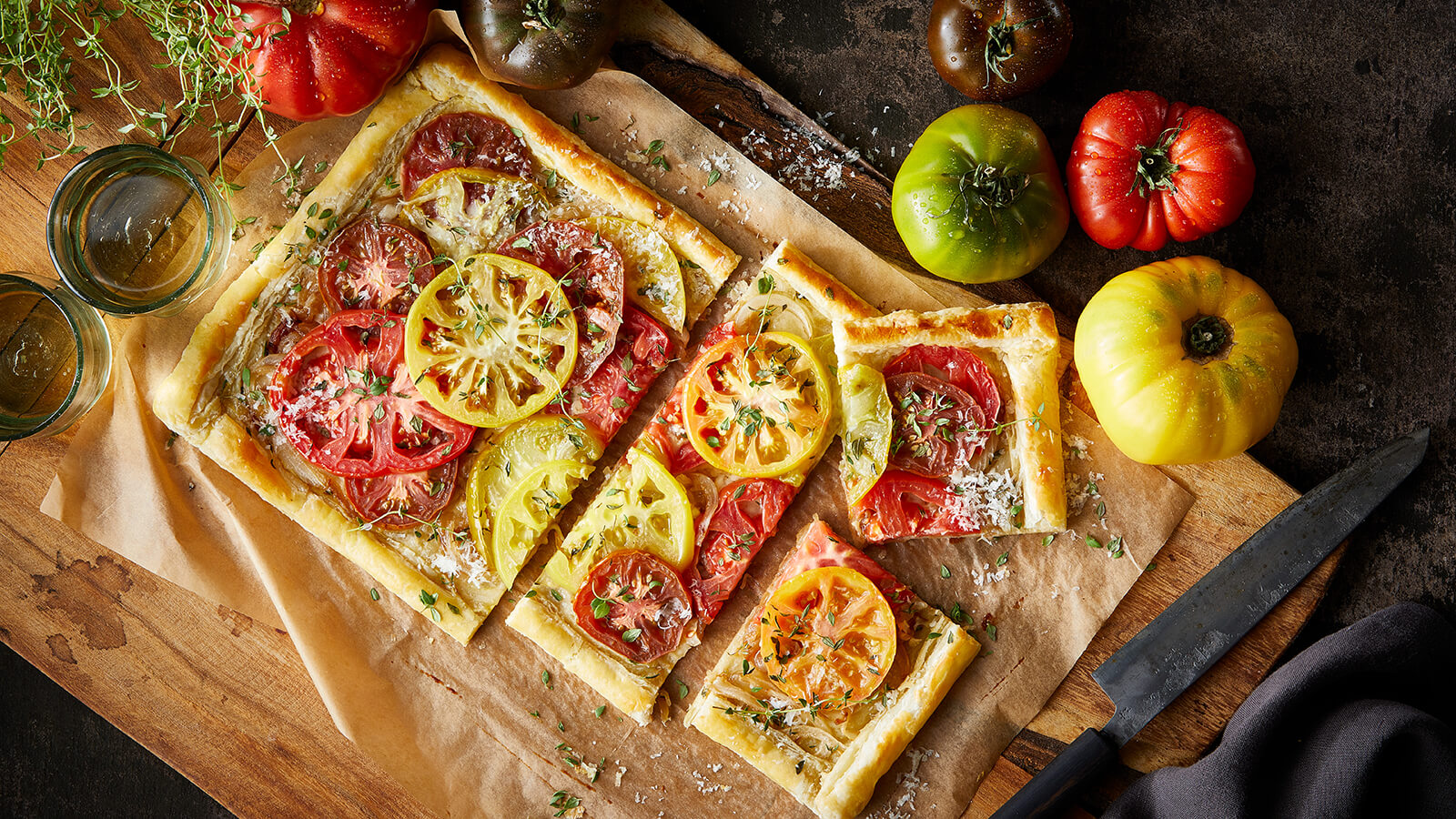 Heirloom Tomato Tart with Caramelized Onions and Gruyere
