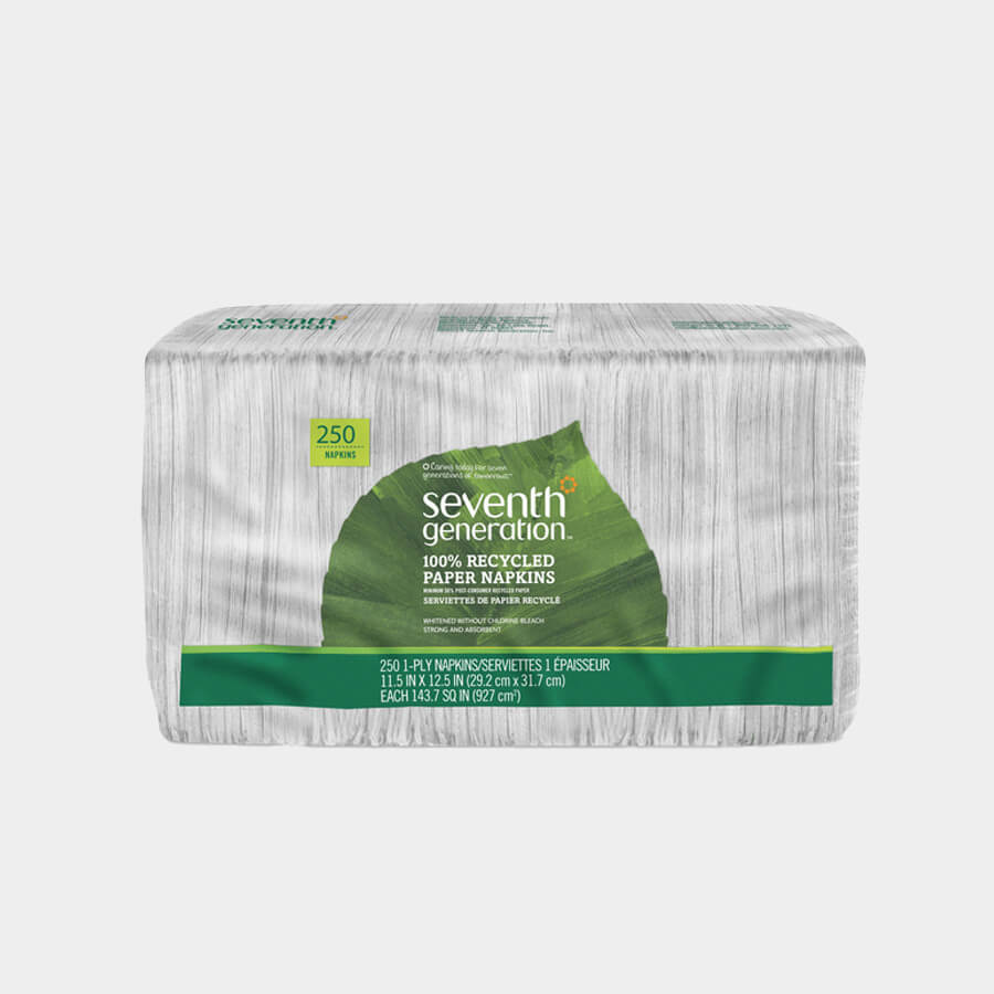 Napkins 100% Recycled Paper White, Seventh Generation 