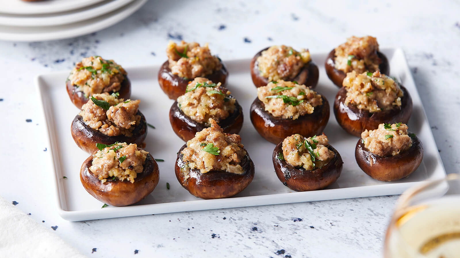 Veal & Brie Stuffed Mushrooms