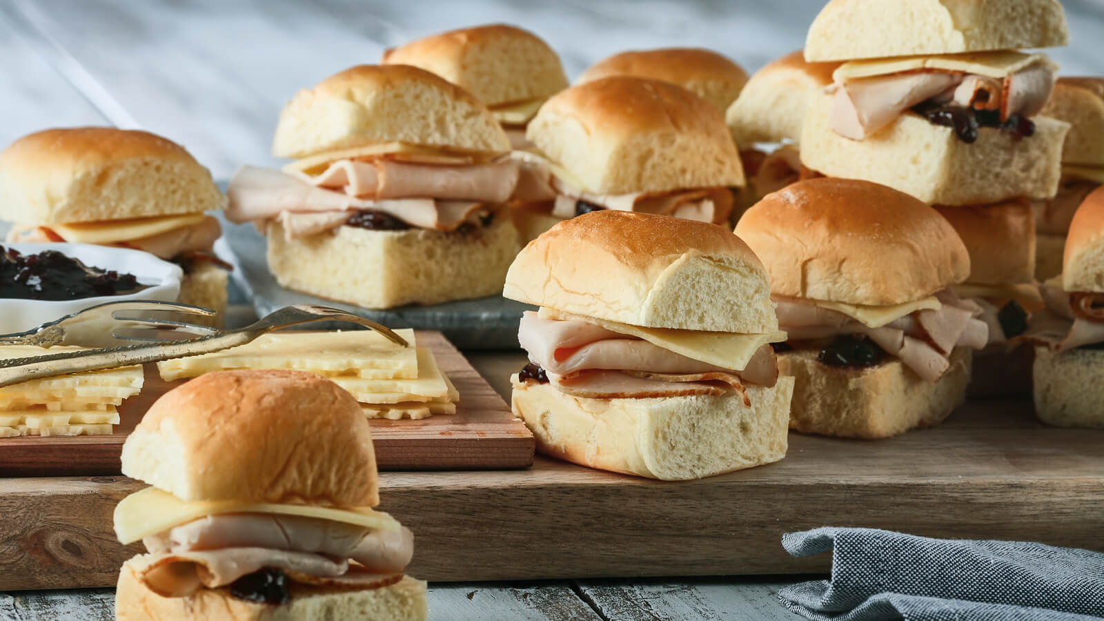 Turkey, Havarti & Cranberry Sliders