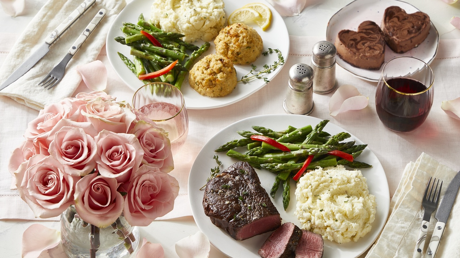 Valentine's Day Signature Meal - Filet Mignon & Sea Bass Cakes