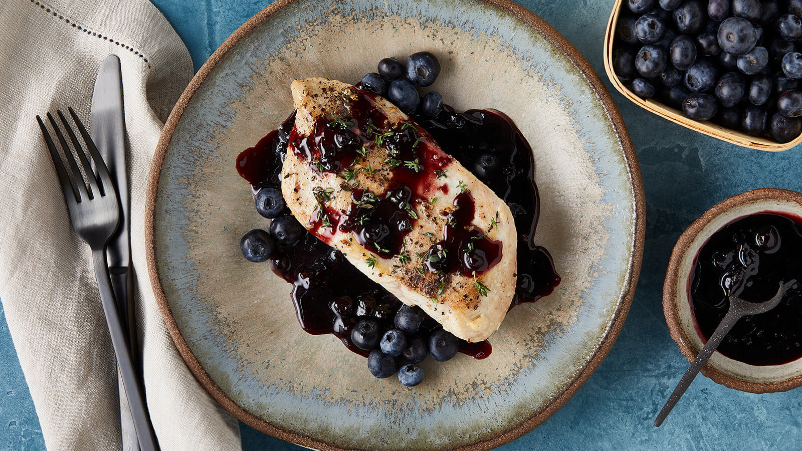 Chicken with Savory Blueberry Sauce
