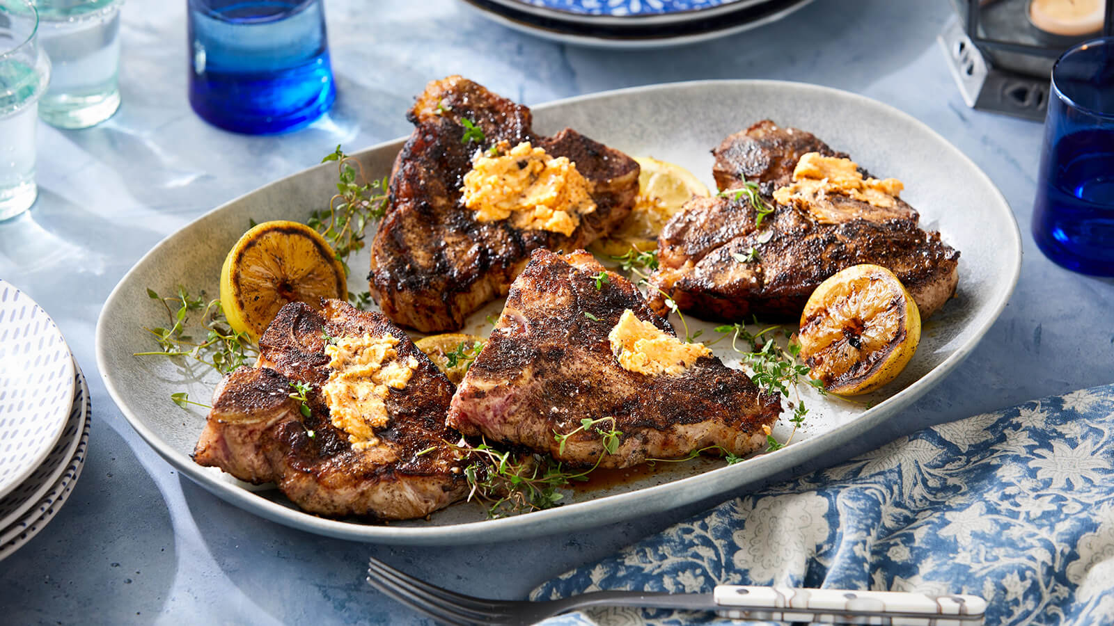 Espresso Crusted Veal Chops with Umami Compound Butter