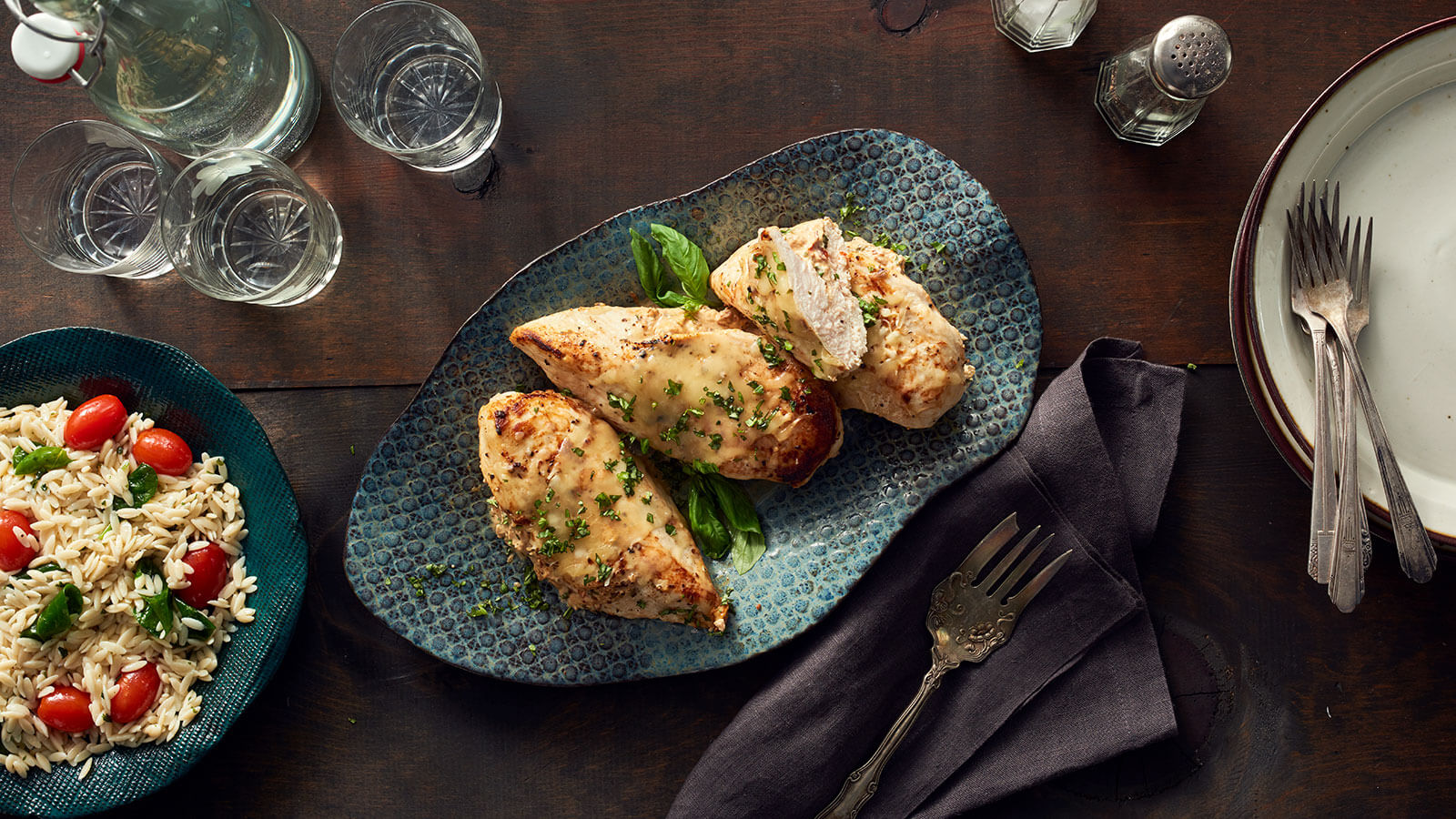 Chicken Breasts Stuffed with Cheese, Basil, and Sundried Tomato