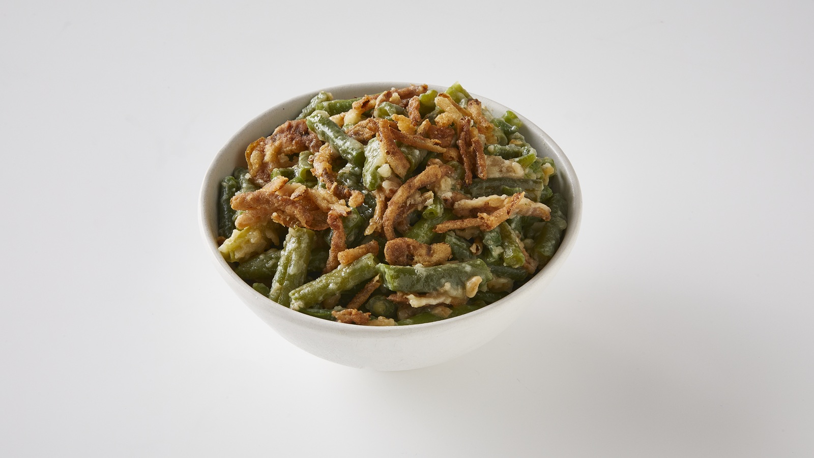 Green Beans With Butter Sauce & Crispy Onions