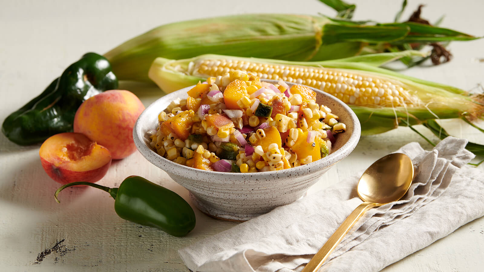 Grilled Peach and Corn Salsa