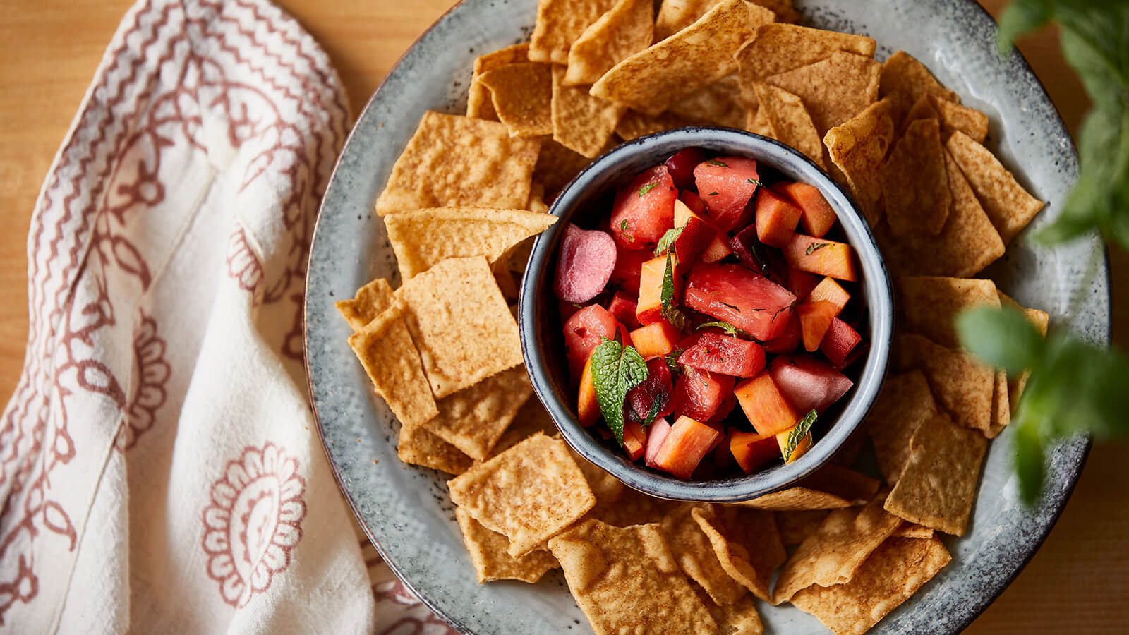 Summer Fruit Salsa with Cinnamon Chips