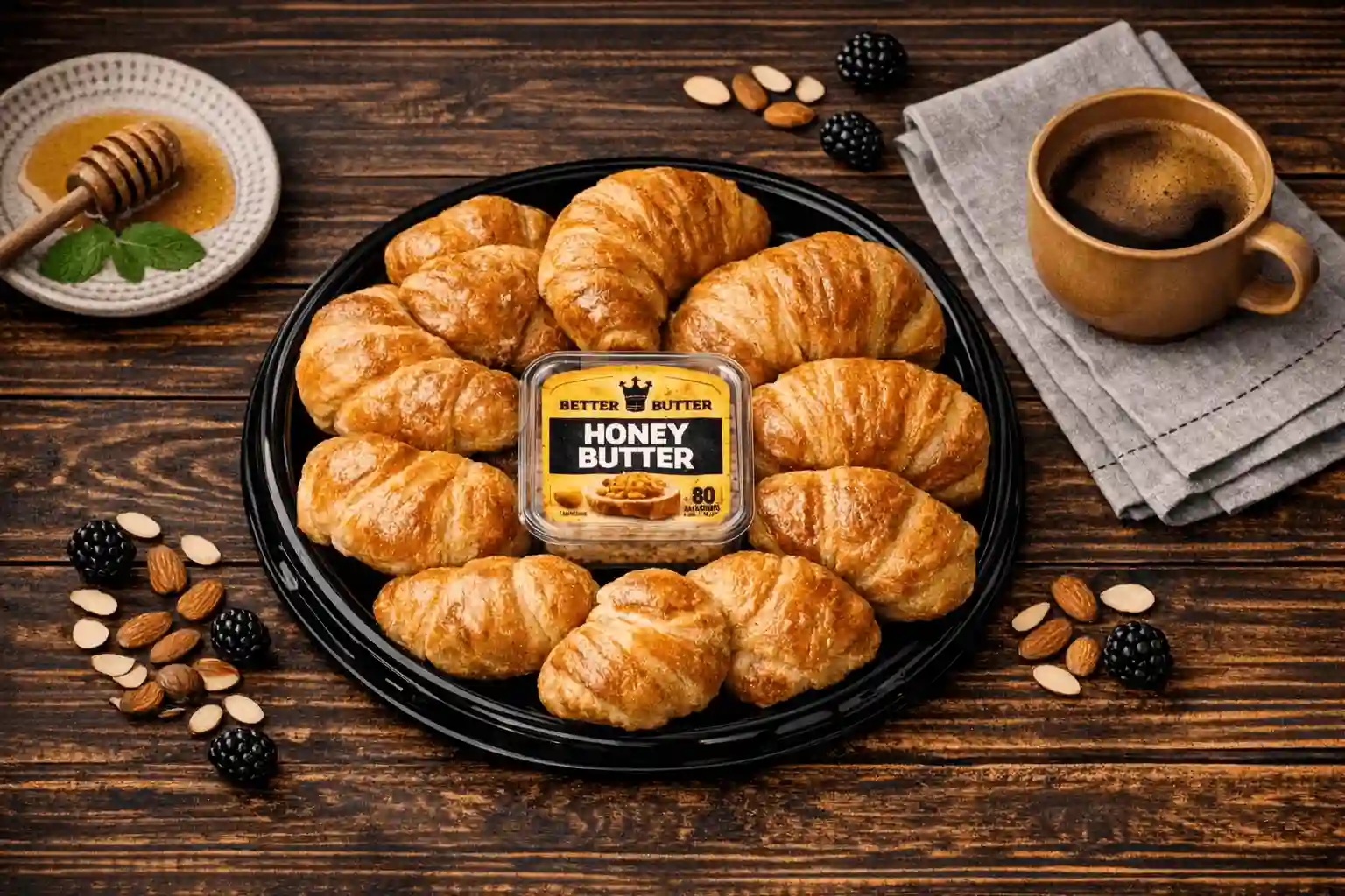 Croissant Platter With Honey Butter