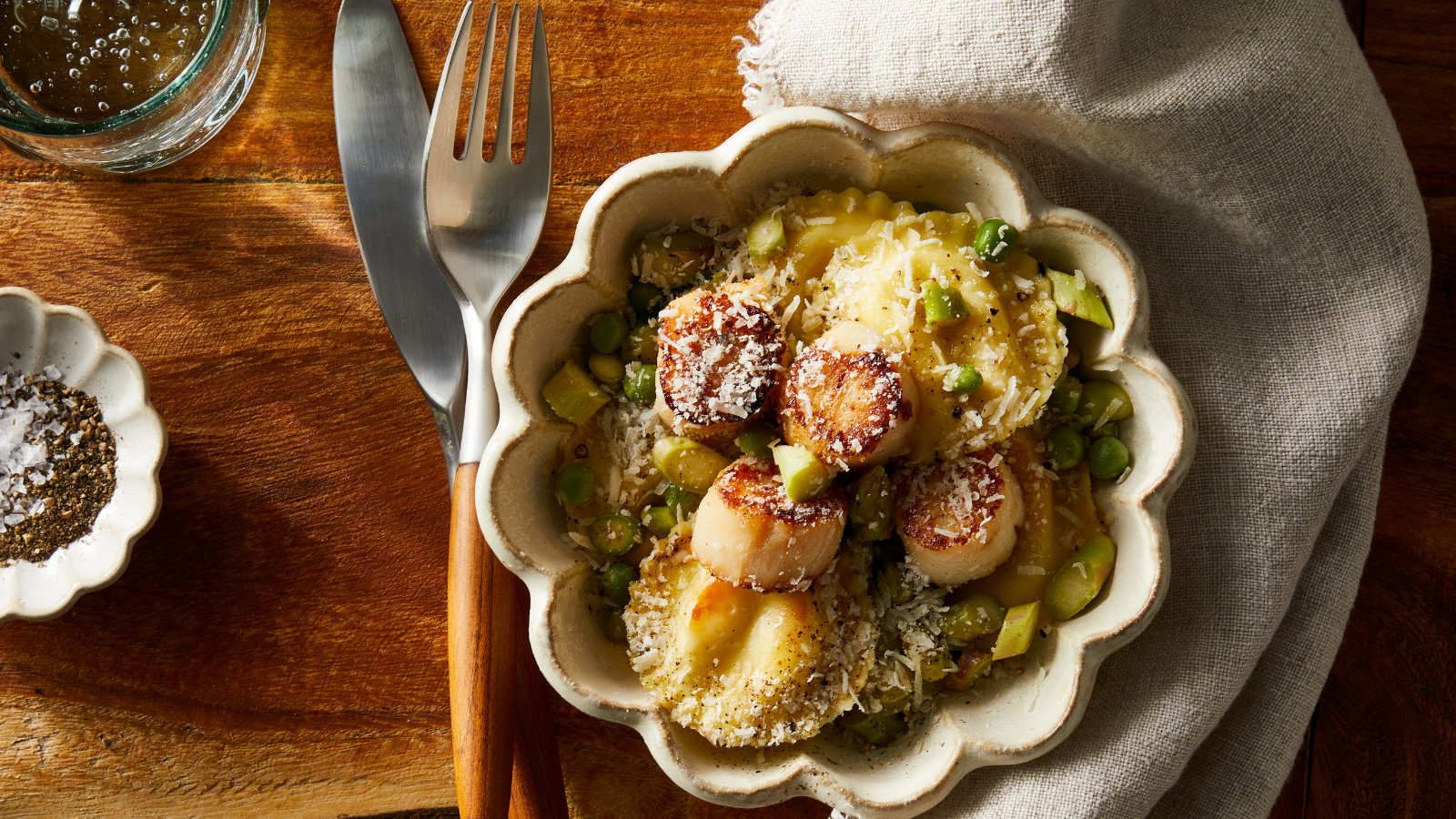 Ravioli al Limone with Seared Scallops