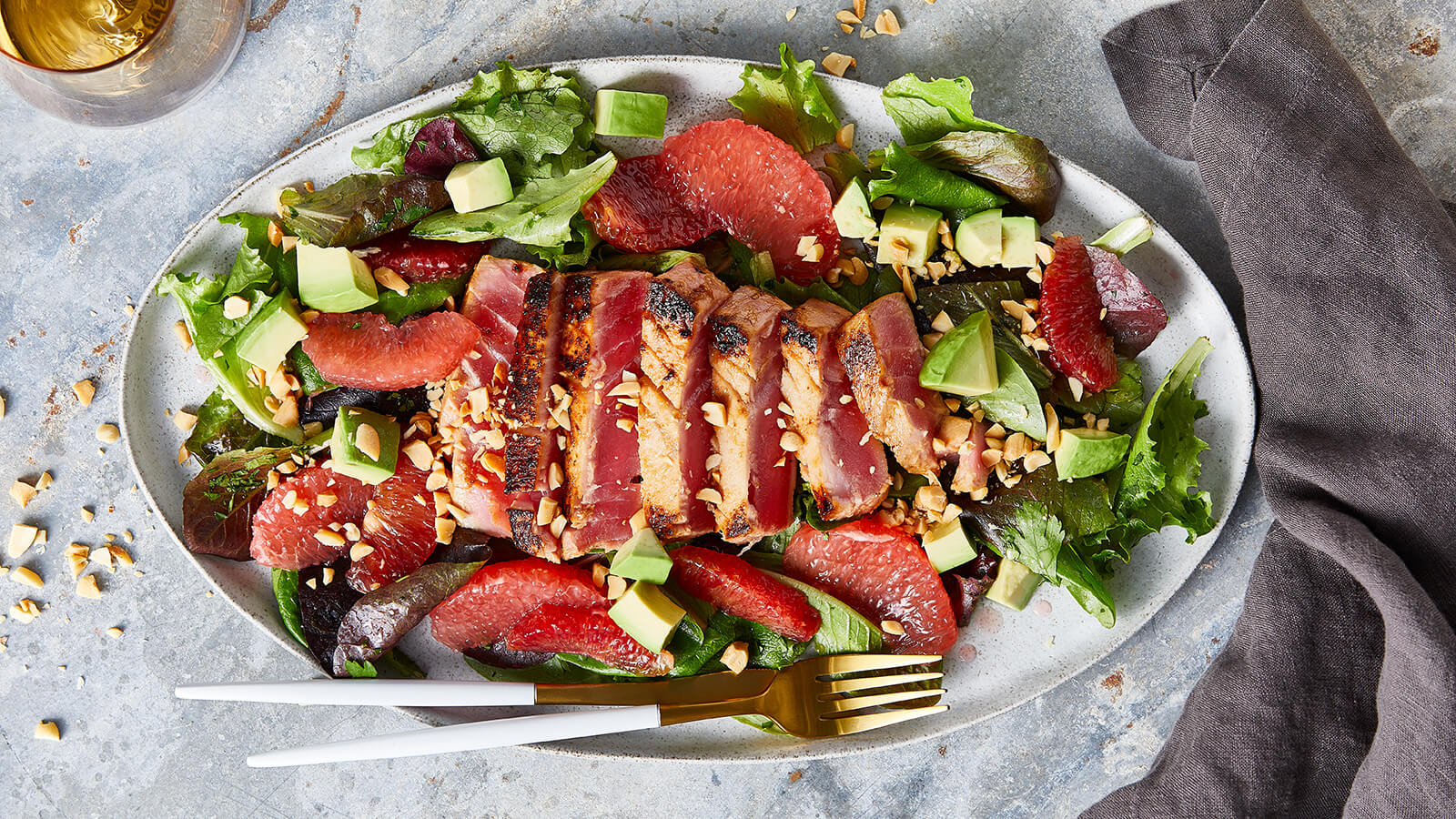 Seared Tuna Salad with Blood Orange Vinaigrette
