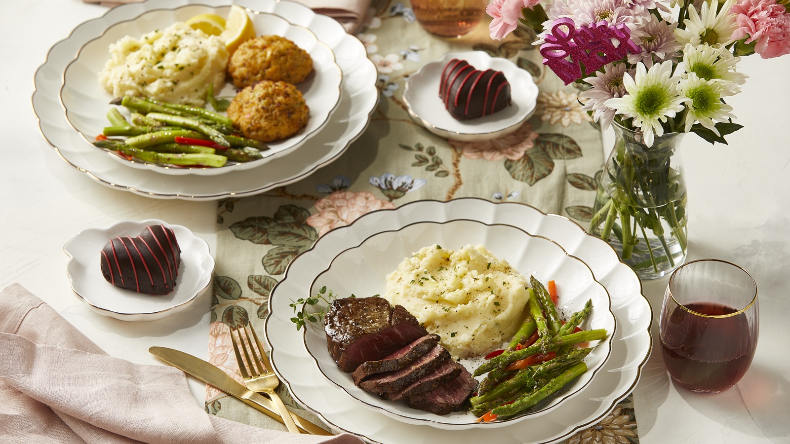 Mother's Day Dinner for 2 - Filet Mignon & Sea Bass Cakes