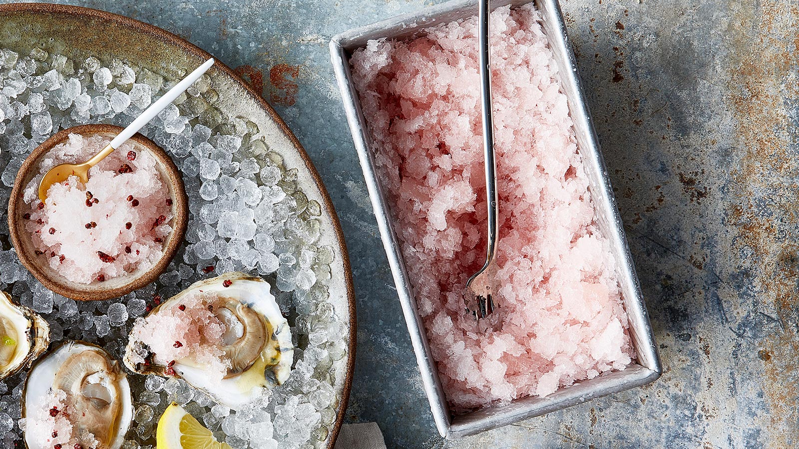Peppery Pink Grapefruit and Champagne Granita