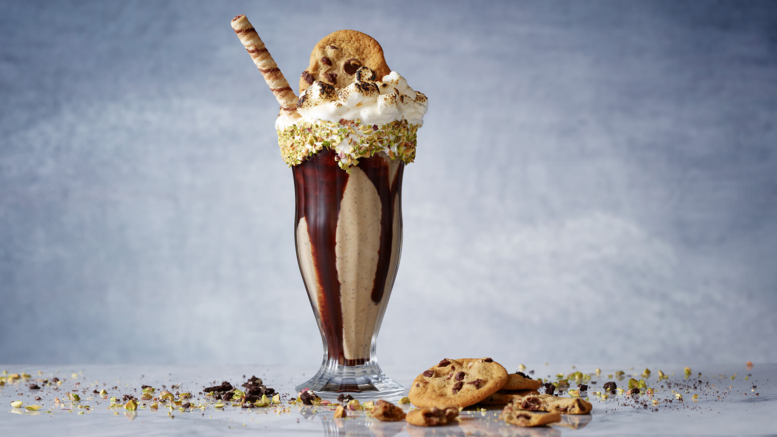 Double Chocolate Pistachio Pretzel Milkshake