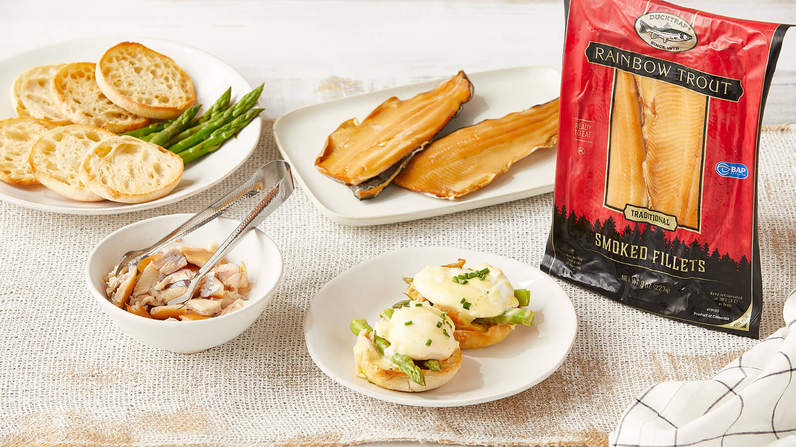 Smoked Trout and Asparagus Benedict